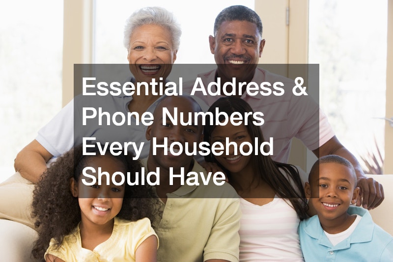 Essential Address & Phone Numbers Every Household Should Have