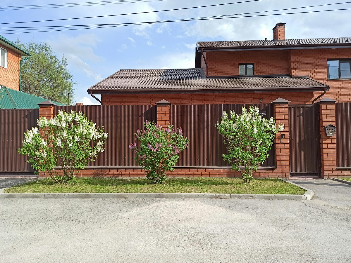 house with a tall fence